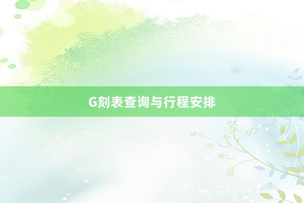 G刻表查询与行程安排